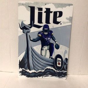 COPY - Miller Lite NFL Minnesota Viking metal beer sign man cave